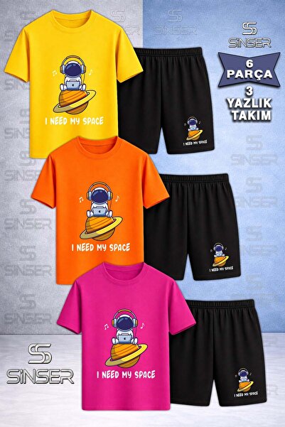 SS SİNSER Children's Astronaut Space Planet Superior Custom Printed Crew Neck...