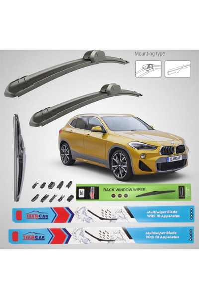 TEAMCAR BMW X2 F39 (2018–2020) Επίπεδες Υαλοκαθαριστήρες |   Πλήρες Σετ – Tea...