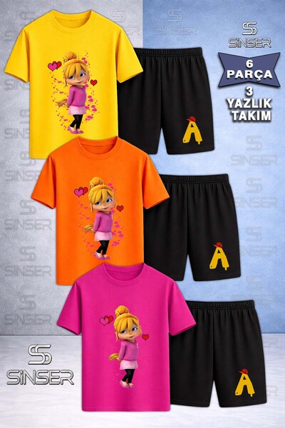 SS SİNSER تي شيرت للأطفال ALVIN SINCAP KIZ SINGLE مطبوع خصيصًا برقبة دائرية م...