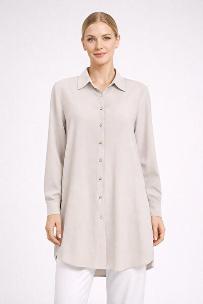 BY AKTEPE STORE قميص تونيك بأزرار وقصة فضفاضة مقاس كبير