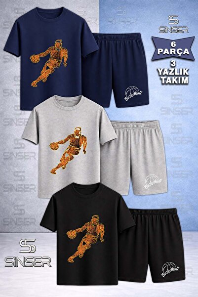 SS SİNSER تي شيرت للأطفال من BASKETBOLCU FLAME مطبوع حسب الطلب برقبة دائرية م...