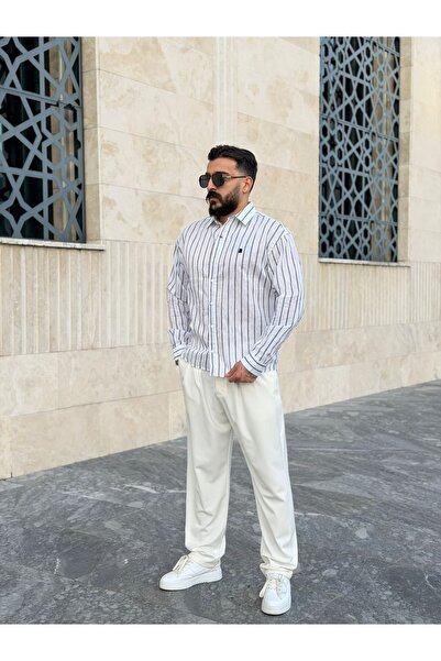 PEERLESS STORE Oversize Real Linen Shirt