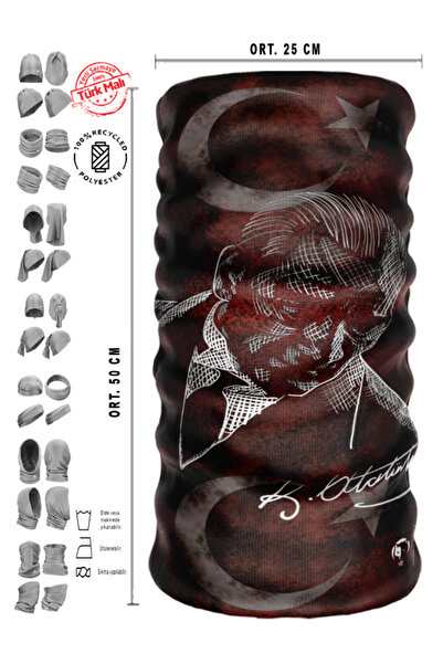 e-Taktik Atatük Silhouette Patterned Neck Collar Baf Mask