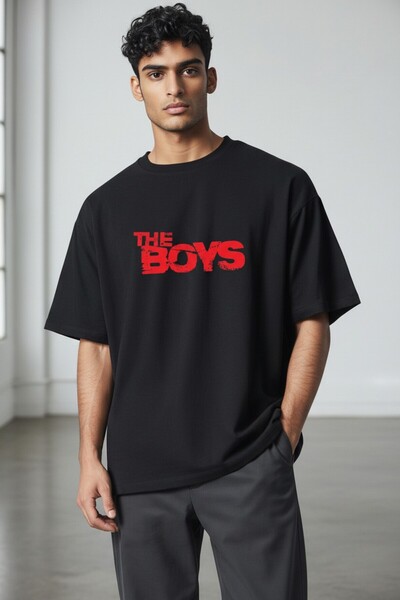 cc collection Unisex The Boys Μπλουζάκι με στάμπα, υπερμεγέθη, που αναπνέει