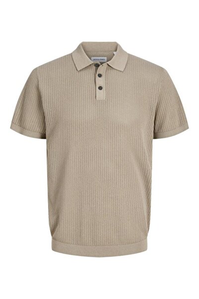 Jack & Jones Erkek Kahve Jjjess Knıt Polo Ss Polo Tişört 12288543-String