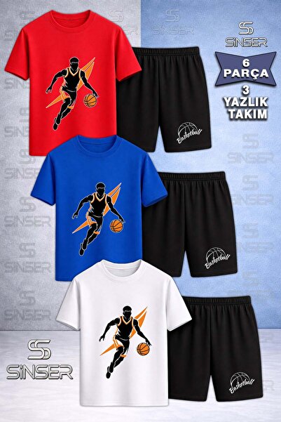 SS SİNSER Children's Basketball Player Orange Syh Custom Printed Crew Neck 3-...