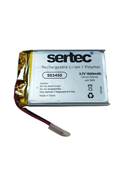 Sertec 503450 3.7V 1000 Mah Li-Polymer Pil (DEVRELI/1.5A)
