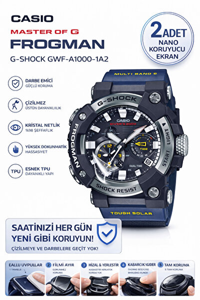 Astakos Casio MASTER OF G FROGMAN G-SHOCK GWF-A1000-1A2 Uyumlu Nano Jel Ekran...