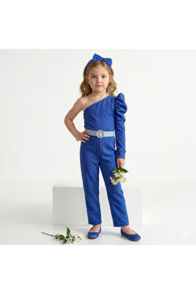 nisaykids Girl's Jumpsuit Belt Crown Set