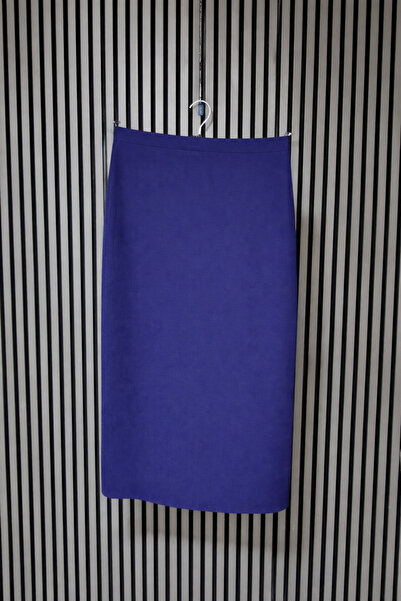 BY AKTEPE STORE تنورة نسائية ضيقة بخصر مرتفع وفتحة مغلقة ومبطنة بطول متوسط 10...