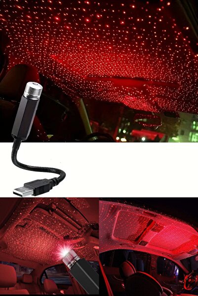 Empressco USB Kırmızı Yıldız Tavan Lazer Işık – Araba, Oda ve Parti Dekorasyo...