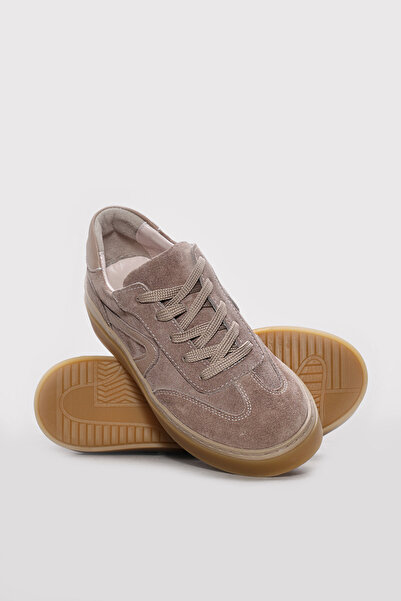 Ayakkabıhane Inside and Outside Genuine Suede Leather Mink Women's Casual Sho...