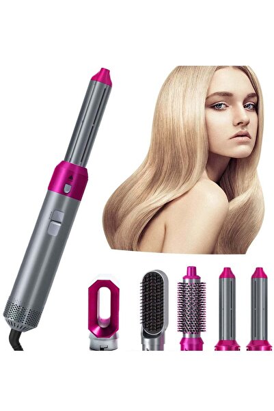 Shopi 5 in 1 Hot Air Styler Electric Blow Dryer Comb Curling Wand Detachable ...