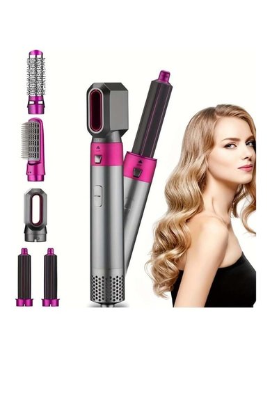 Shopi 5-in-1 Hot Air Brush Hair Dryer and Curler Tool Set – Electric Hair Bru...