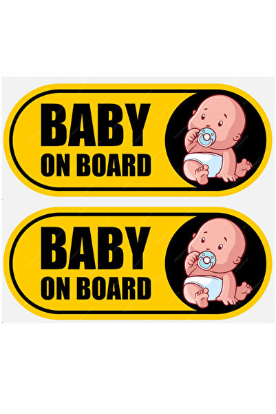 Oracal Σετ 2 κεντητά επιθέματα  "Baby on Board ", μοντέλο οβάλ αλουνγκίτ