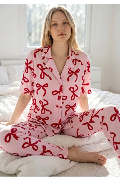 Pijamacs Σετ πιτζάμας - Ροζ - Μακρύ