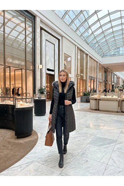 STYLENEST Baharlık Şişme Yelek 38-48 Beden Çıkarılabilir Kapüşon