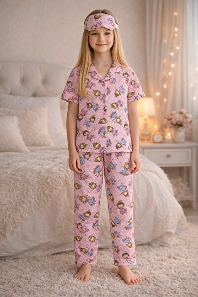 Enie Κοριτσίστικο Σετ Πιτζάμες με Κοντό Μανίκι και Σχέδιο Πριγκίπισσας με Κάλ...