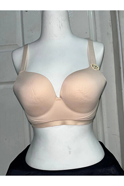 F.K Women's C Cup Unpadded and Underwire-Free Laser Cut Skin Bra