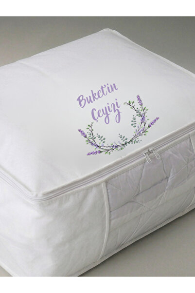 EGGBABY Gelin İsmi Yazılı Büyük Boy Çeyiz Hurcu İsme Özel Çeyizlik Bohça Hurcu Pencereli 70*50*25 cm