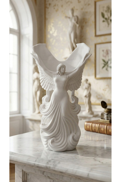 END Design Vază din bioplastice cu figurină înger – Obiect decorativ artistic...