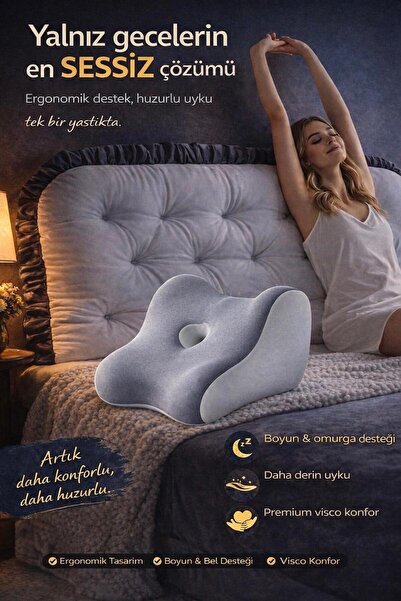 VISCORA Yalnızlar Yastığı Premium Ergonomik Yakınlık Destek Yastığı, Çok Amaç...