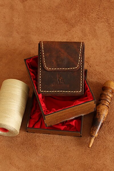 AKRONİUM LEATHER Hakiki Deri crazy El Yapımı Mıknatıslı Cüzdan