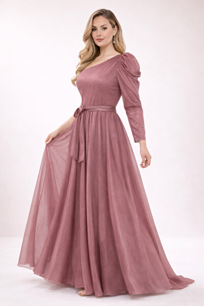 IŞILTI Βραδινό φόρεμα plus size - Ροζ - Basic