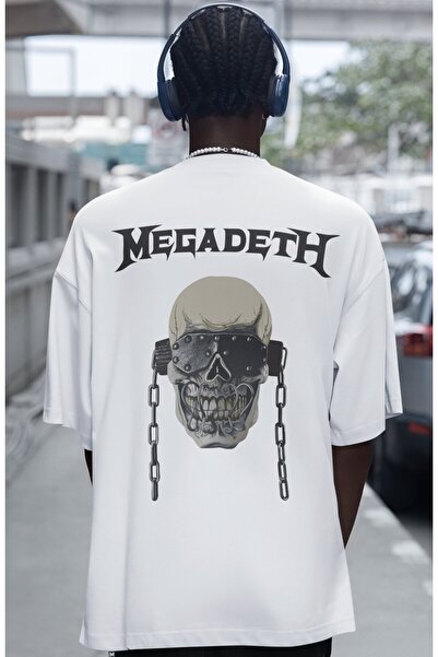 SEVBANO Tricou oversize unisex cu imprimeu pe spate Megadeth Rock Metal Music...