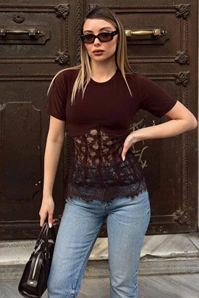 Swist Μπλούζα - Καφέ - Στενή εφαρμογή