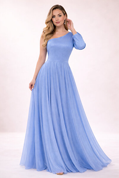 IŞILTI Βραδινό φόρεμα plus size - Μπλε - Basic