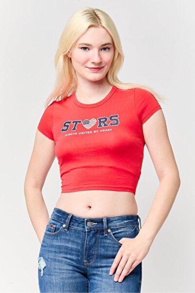 Don't Call Me Jennyfer Women Crew Neck Short Sleeves Graphic Print Crop T-Shi...