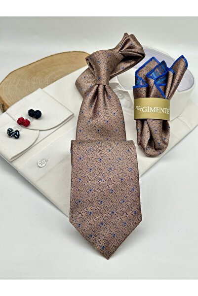 Gutiero Classic Tie with Gold Patterned Handkerchief