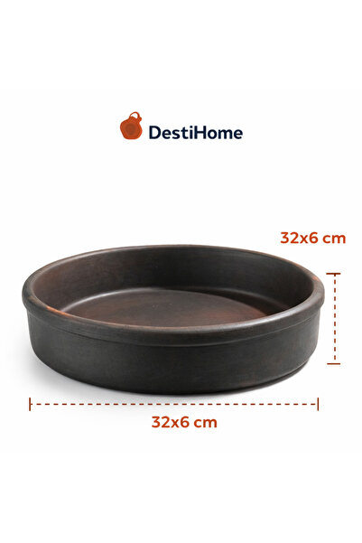 DestiHome Doğal Elyapımı Ocak Ve Fırın Uyumlu Tava(32x6cm)