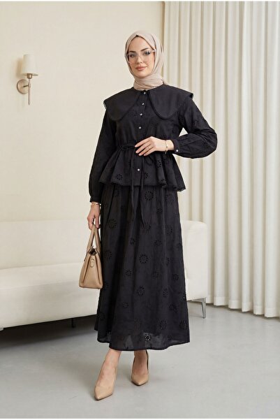 Modamorfo Baby Collar, Elastic Waist, Lace-Up, Embroidered, Lined Linen Set -...