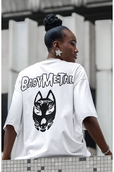 SEVBANO Babymetal Rock Metal Music Band Back Printed Unisex Oversize T-Shirt