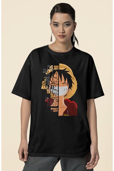 SEVBANO Design Monkey D. Luffy Printed Unisex Oversize Anime Tv Series Charac...