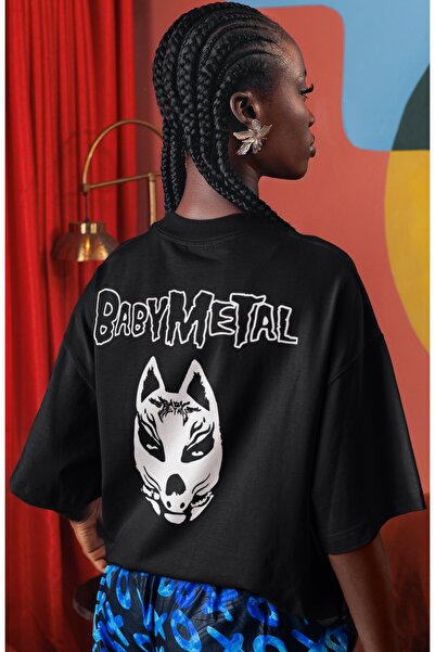SEVBANO Babymetal Rock Metal Music Band Back Printed Unisex Oversize T-Shirt