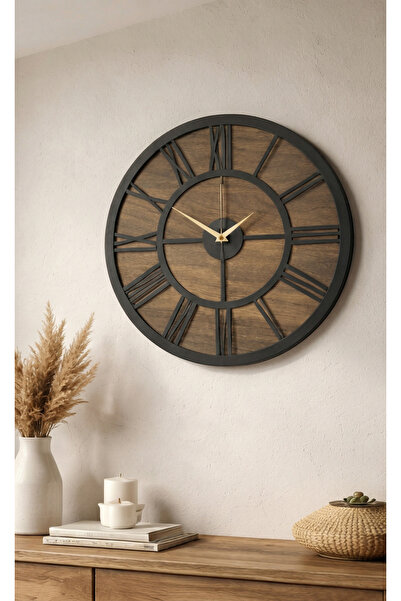 YSART ARTFUL DESİGN Ahşap 4MM MDF Dekoratif Retro Modern Tasarım Duvar Saati ...