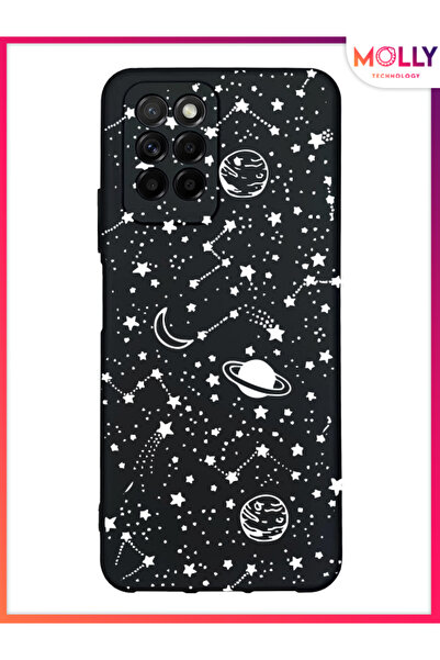 Molly İNFİNİX NOTE 10 PRO (X695) İçin Siyah Midnight Cosmos Desenli Silikon K...