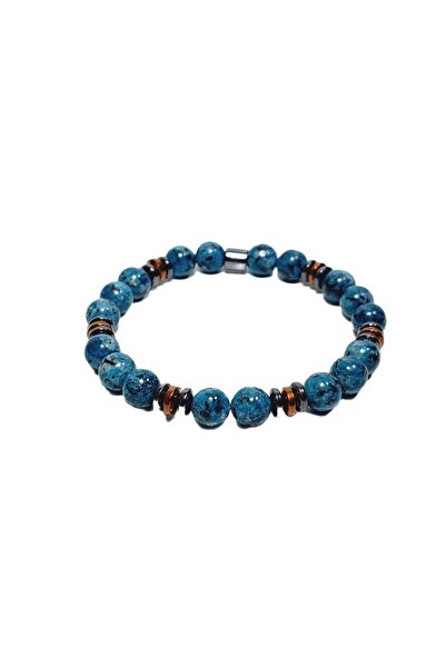 Janti Jtss26Blk1826 Ceyt Hematite Natural Stone Turquoise Blue 8 mm Guarantee...