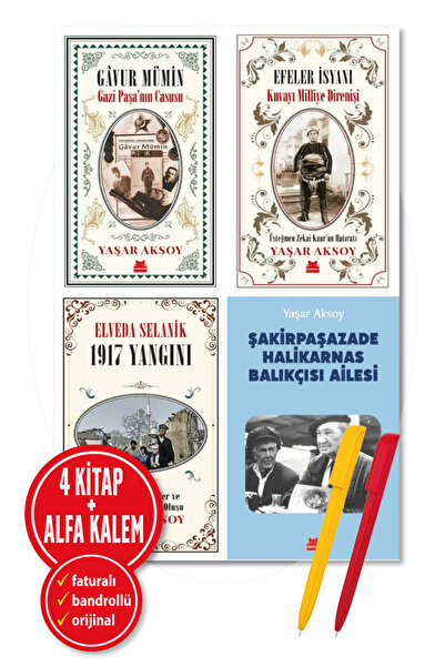 Kırmızı Kedi Yayınları Alfa Kalem+Şakirpaşazade Halikarnas Balıkçı+Elveda Sel...