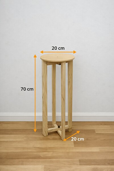SAKLI ATÖLYEM Dekoratif Ahşap Çiçek, Obje / Saksı Standı – 70 cm