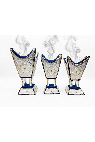 Oud طقم مباخر ملكي بلون الفضي × الازرق