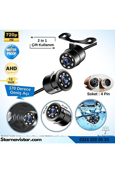Navistar Ahd 720p 4 Pin Soketli Beyaz Ledli Kelebek Ve Tampon Uyumlu 6 Mt 4 P...