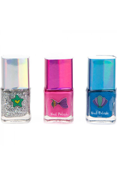 Create It Σετ 3 μπουκαλάκια βερνίκι νυχιών για κορίτσια, Πολύχρωμο Γοργόνας