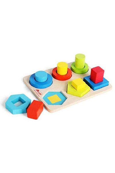 ACOOL Ξύλινο σετ στοίβαξης με γεωμετρικά σχήματα, 12 τεμάχια