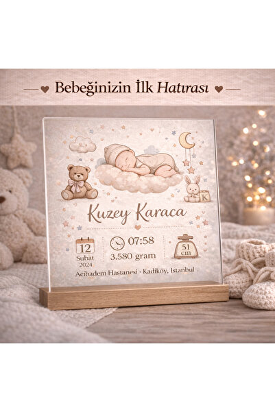 RAFKESTİR Kişiye Özel Bebek Doğum Hatırası Tablosu – İlk Anı Tasarımı