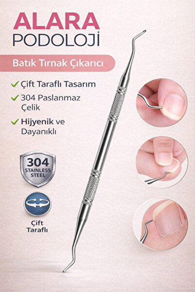 alaraycosmetics Batık Tırnak Çıkarıcı Profesyonel Podoloji Aleti | Çift Taraf...