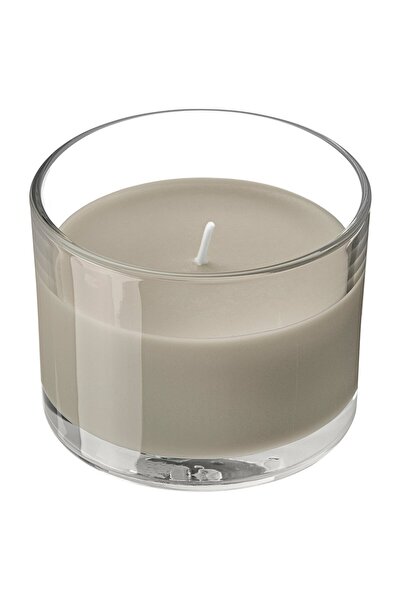 IKEA LOTSFÅGEL Scented candle in glass, Sandalwood & patchouli brown, 20 hr
